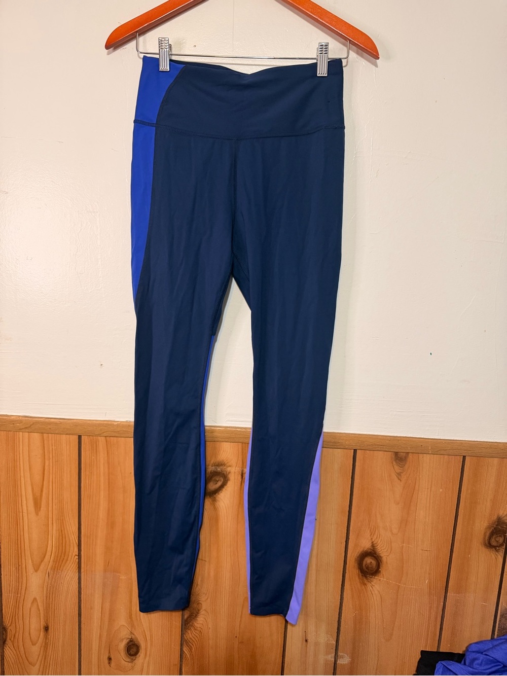 Avia Navy Blue Leggings with Royal Blue and Lavender Panels